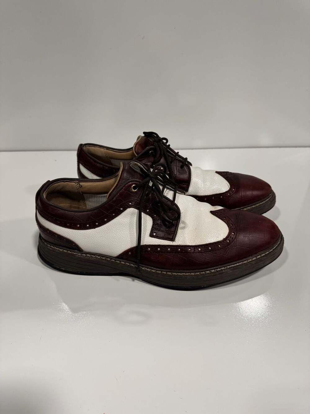 Johnston & Murphy Upton GL3 Luxe Hybrid Wingtip Golf Shoes Size 10.5